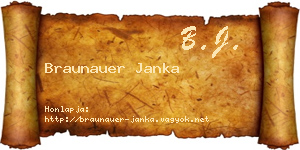 Braunauer Janka névjegykártya